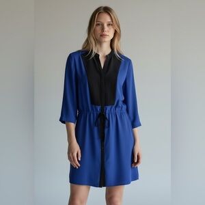 Fossil Blue Silk Dress Blue Medium